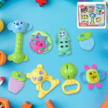 Kinder Rattles Classic Store Plastic Non-Toxic Shake and Grab Ball Baby Rattles & Teethers (8 Pcs Set)