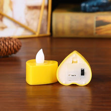 Heart Shape Battery Operated Tea Light LED Candles, for Decoration Use, Diwali (24 Pc Set)