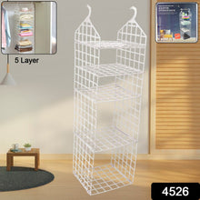 MULTIPURPOSE 5 LAYER FOLDING CLOTHES STORAGE RACKS||CLOSET FOR STUDENTS WARDROBE SHELVES SOCKS, SCARF, T-SHIRT, ETC||HANGING ORGANIZER STORAGE HOLDERS & RACKS
